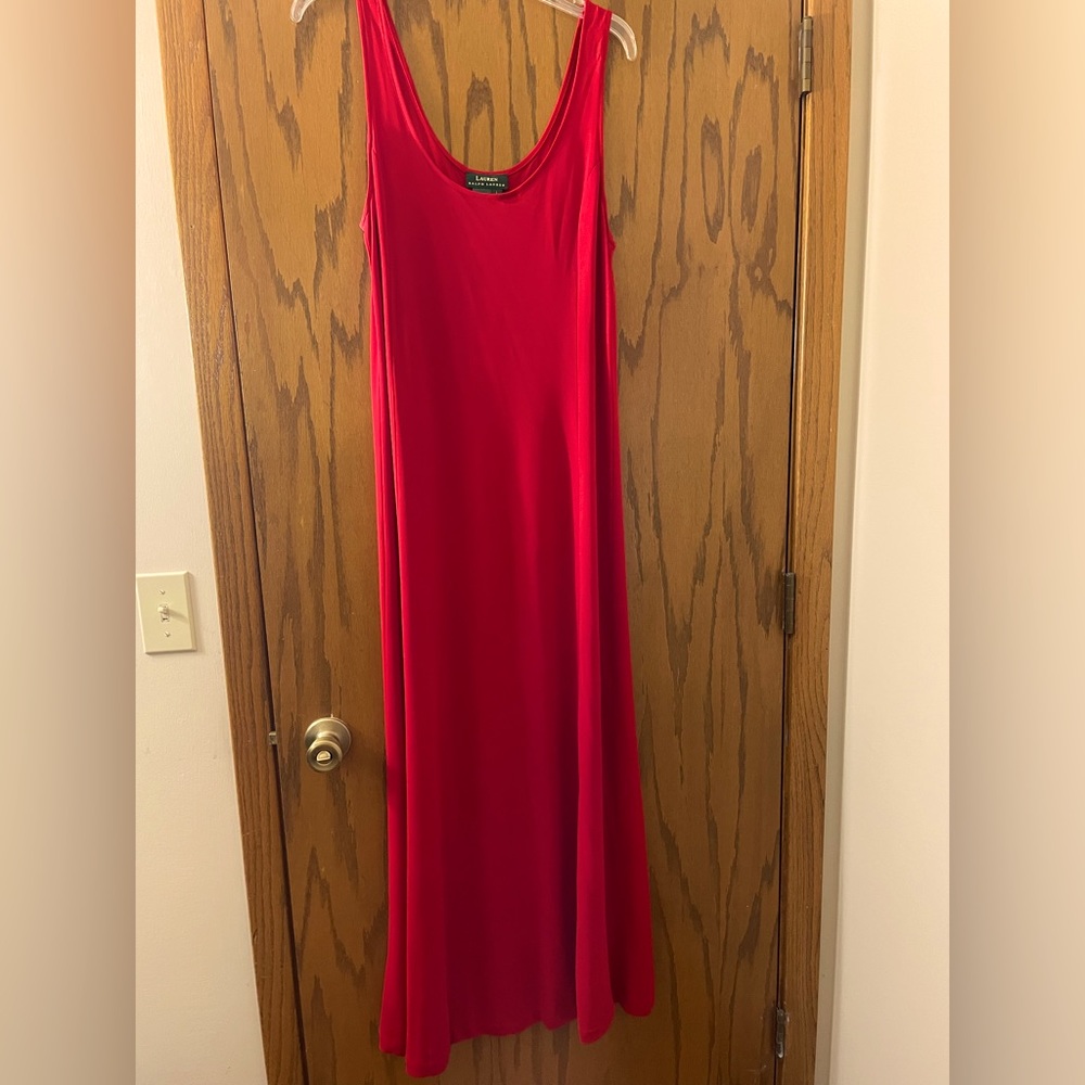 Ralph Lauren Red Slip Dress. Never been worn.
